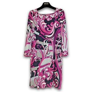 Abito Emilio Pucci fantasia rosa Italia 38 quasi come nuovo misto seta abbigliamento festa - Foto 1 di 3