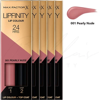 MAX FACTOR Lipfinity Lip Color 24Hrs Lip Tint Lipstick - Pearly Nude *5 PACK* - Image 1 of 4