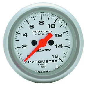 Auto Meter 4344 Ultra Lite Electric EGT Pyrometer 2-1/16 Gauge Kit 0-1600 Degree - Bild 1 von 1