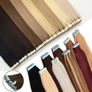 Invisible Tape In Echthaar Extensions Haut Schüsse Highlight Blond Remy Haar - Bild 1 von 106