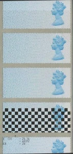 MACHIN BLUE MA14 DRUCKER TESTSTREIFEN TYP 4 KARIERTE PUNKTE POST GO SELTEN - Bild 1 von 1