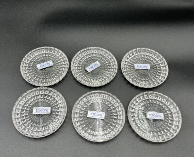 6 Toscany Genuine Lead Crystal Glass Beverage Drink Coasters Barware Handcrafted - Image 1 of 4
