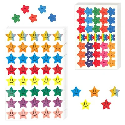 550 Stück Holografische Stern Belohnungs Sticker Bunte Glitzer Smiley Sterne ... - Bild 1 von 4