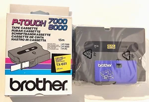 1x BROTHER TX-651 P-Touch 24mm Farbband BLACK / YELLOW PT-7000, 8000, PT-PC - Picture 1 of 1