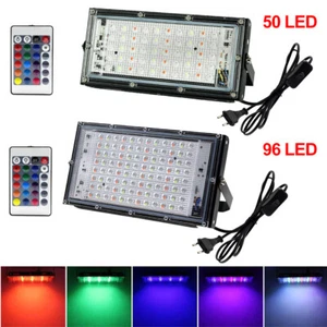 RGB LED Fluter Außen Strahler Flutlicht Scheinwerfer Gartenlampe Dimmbar 50-100W - Bild 1 von 34