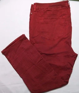 Pantalones de mezclilla NYDJ Not Your Daughters rojo oscuro pierna ajustada desgastados 5 bolsillos más 20 W - Imagen 1 de 10