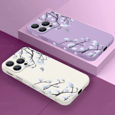 Phone Case For iPhone 15 16 Pro Max 14 13 12 11 XR 7 Flowers Silicone Soft Cover - Image 1 of 4