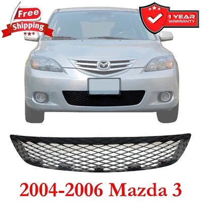 Bumper Grille For 2004-2006 Mazda 3 Front Hatchback Textured Black BN8F501T1A Foto 1 de 4