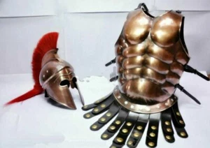 GREEK CORINTHAN HELMET MEDIEVAL ROMAN ARMOR2697 SPARTAN COSTUME W/ MUSCLE JK18 - Picture 1 of 2