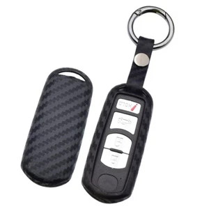 Fit Yaris Fiat Mazda 2 3 5 6 CX-50 CX-9 Carbon Fiber Key Fob Silicone Case Cover - Picture 1 of 7