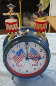 Reloj despertador vintage Endura bicentenario 1776-1976 baterista niño Alemania necesita amor - Imagen 1 de 11