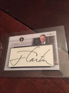 JIMMY CARTER 39. PRÄSIDENT VEREINIGTE STAATEN INDIVIDUELLER SCHNITT HANDSIGNIERTE KARTE #1/1 - Bild 1 von 2
