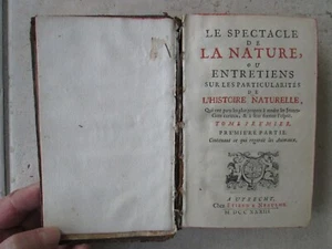 PLUCHE : LE SPECTACLE DE LA NATURE, 1733. Tome 1 avec 17 planches. - Picture 1 of 24