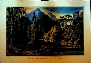 Currier & Ives Calendar Topper 1947 The Mountain Pass Sierra Nevada - Picture 1 of 1
