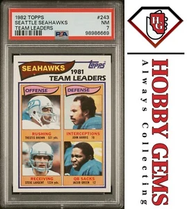 Steve Largent PSA 7 1982 Topps Seattle Seahawks Team Leaders #243 - Bild 1 von 2