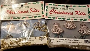 2 Vintage Weihnachten Bastelsets Merri Mac Perlen Sicherheitsnadel Engel Seraphim Dekor - Bild 1 von 5