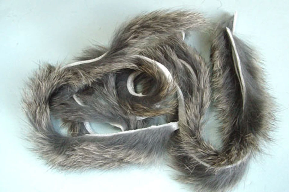 3x BANDE LAPIN GRIZZLY decoration poil peau creatif conejo piel pelz kaninchen