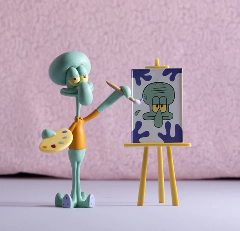 Mini Figure World Squidward Painting Easel Vinyl Figure Cover