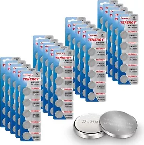 Tenergy CR2025 3V Lithium Button Coin Cell Batteries, Ideal for Key 100 Pcs - Picture 1 of 7