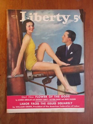 LIBERTY MAGAZINE ORIGINAL SEPT 21 1935 ISSUE GROTZ STUDIO COVER EX - Image 1 of 4