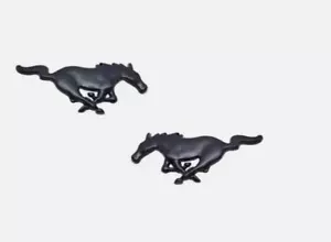 A Pair of 2 Metal Black 3" Running Horse Emblem For Ford Mustang - Picture 1 of 1