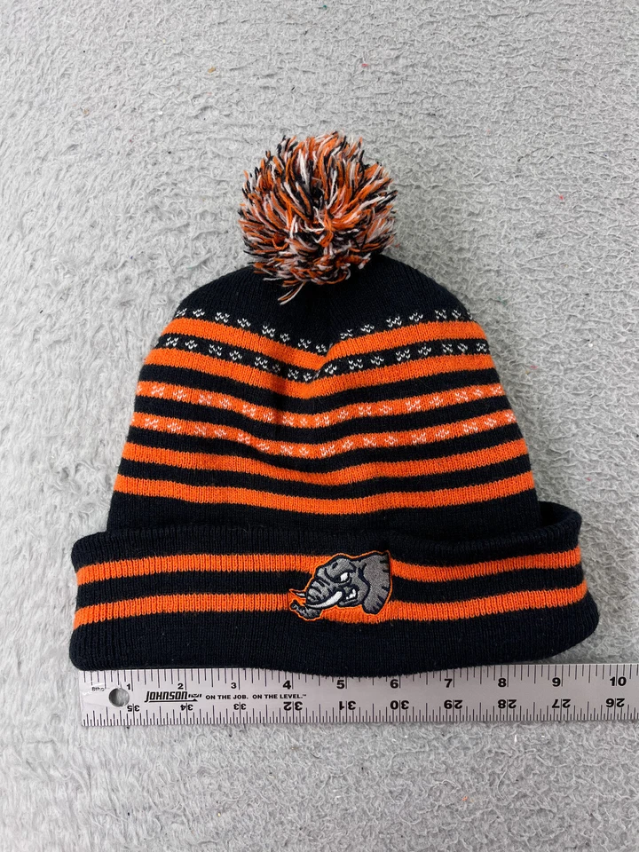 Cal State Fullerton Titans Beanie Toque Adult OS Orange Black Stripe Acrylic Pom - Image 1 of 4