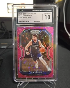 Luka Doncic 2020-21 Panini Prizm Fast Break Pink /50 #32 CGC10 - Picture 1 of 2