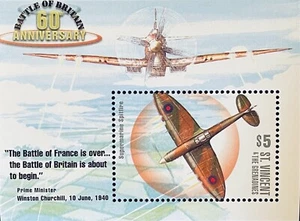 ST VINCENT GREN WORLD WAR II BATTLE OF BRITAIN STAMPS SS 2000 MNH WWII SPITFIRE - Picture 1 of 1