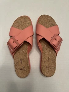 Clarks Womens Cloud Steppers Juneshell Buckle Slip On Sandals Slides Pink Size 9 - Picture 1 of 6