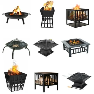 OUTDOOR FIRE PIT GARDEN FIRE PIT CAMPING PATIO HEATER LARGE LOG BURNER BBQ - Picture 1 of 25