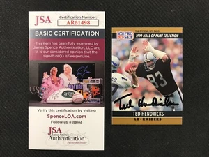 1990 NFL Pro Set #26 Ted Hendricks JSA Certified AUTOGRAPH Raiders Linebacker - Picture 1 of 6