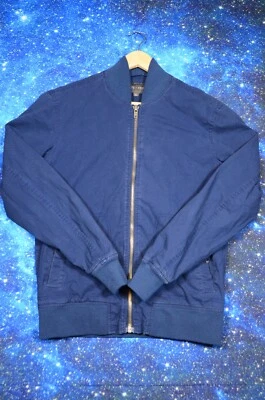 Slate & Stone Men's Bomber Jacket M Blue Cotton Stretch Long Sleeve Full Zip - Image 1 of 4