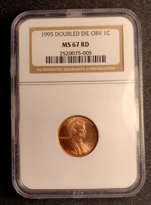 1995 Lincoln Cent Double Die Obverse NGC MS67 RD Gem BU 1995 DDO full red t1490 - Image 1 of 4