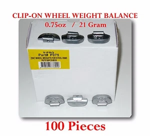 100 Pieces P Style Clip-on Wheel Weight Balance 0.75oz 21 gram P075 Led Free - Picture 1 of 1