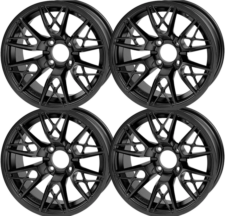 SGC Golf Cart 14″ Saber Tooth Matte Black Wheel – Aluminum Alloy (SET OF 4) Foto 1 de 2