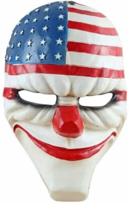 Evil Clown American Flag Cosplay Resin Helmet Mask,Adult Children Costume Mask - Image 1 of 4