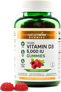 NatureWise Vitamin D3 5000 IU Gummies, Mixed Berry, Vegan, Gluten Free, Non-Gmo - Picture 1 of 13