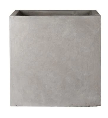 Square Garden Planters IDEALIST Light Concrete Outdoor Pots with Drainage Hole