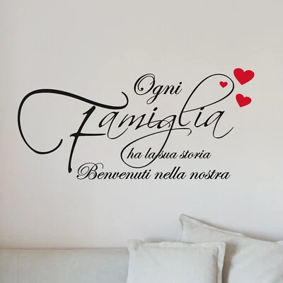 AVERY Adesivo murale famiglia wall stickers decorazione casa frase amore cuore a0872