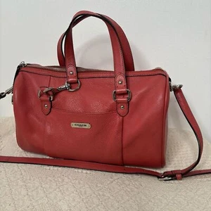 Coach Sienna Red Avery Leather Satchel F26121 Coral Shoulder Bag - Picture 1 of 16