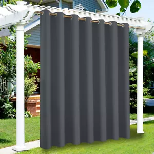 100*84in Outdoor Home Patio Waterproof Curtains Thermal Insulated Blackout Drape - Picture 1 of 11