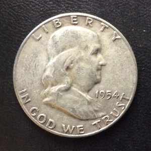 1954-S Franklin Half Dollar Silver U.S. Coin A4715 - Picture 1 of 5