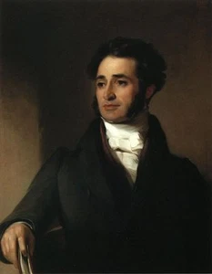 Oil painting Thomas Sully - Jared Sparks handsome young man seated no framed art - Picture 1 of 1