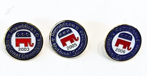 Republican National Committee Lapel Pins 2003, 2005, 2006 Blue Red Elephant - Picture 1 of 4
