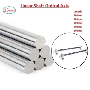 OD 15 mm Achse verchromt glatte Stange Stahl Linearschiene Welle L100/200/300/400/500 mm - Bild 1 von 4