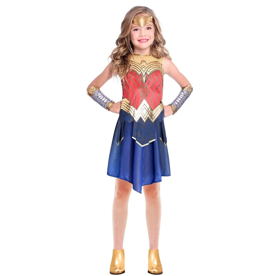 Girls Wonder Woman Costume Superhero Book Day Fancy Dress Kids Outfit Amscan New - Image 1 of 1