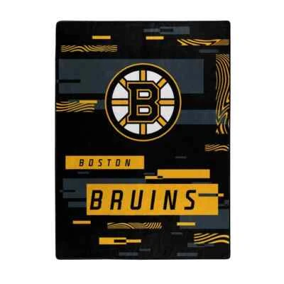 Northwest NHL Boston Bruins Hockey Digitized 60 x 80 Raschel Throw Blanket New - Image 1 of 4