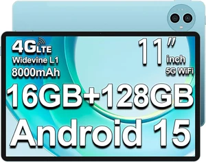 P50 Tablet 11 Pollici 90Hz Android 15 Tablets, 16GB RAM+128GB ROM(TF 4TB), Doppi - Foto 1 di 12