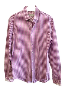 Etro Hemd 39 M 15,5 Lila Gingham Karo Klassisch Formell Baumwolle Made In Italy - Bild 1 von 9
