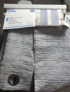 2X Pannelli 74"X84" Filtro Luce Grigio Semplicemente Essenziali Tende Passanti - Foto 1 di 8